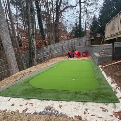 Backyard Putting Green project by Andrew's Landscaping in the Charlotte NC area