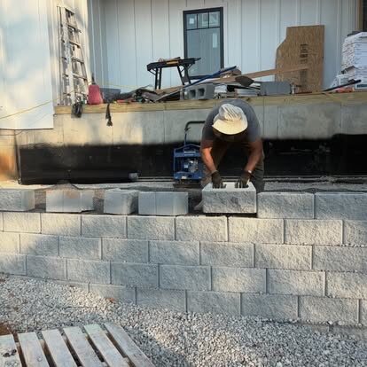 Retaining Wall Build project by Andrew's Landscaping in the Charlotte NC area