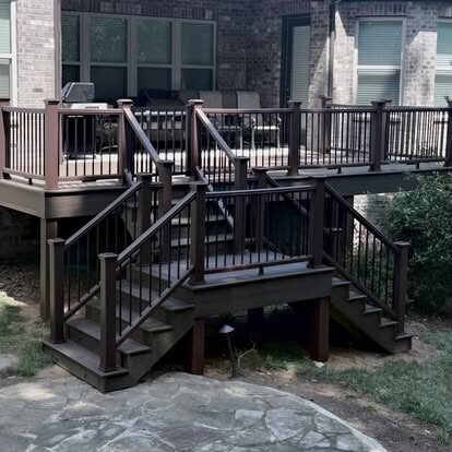 Composite Deck & Stairs project by Andrew's Landscaping in the Charlotte NC area