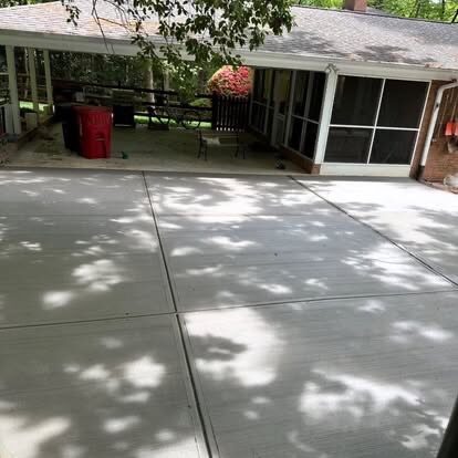 Covered Concrete Patio project by Andrew's Landscaping in the Charlotte NC area