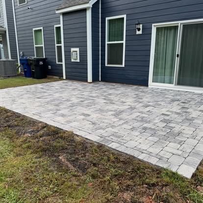 Paver Patio project by Andrew's Landscaping in the Charlotte NC area