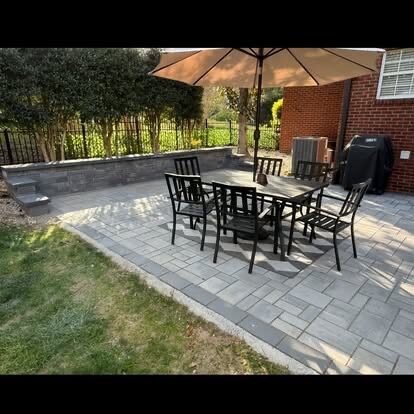 Paver Patio Dining Area project by Andrew's Landscaping in the Charlotte NC area