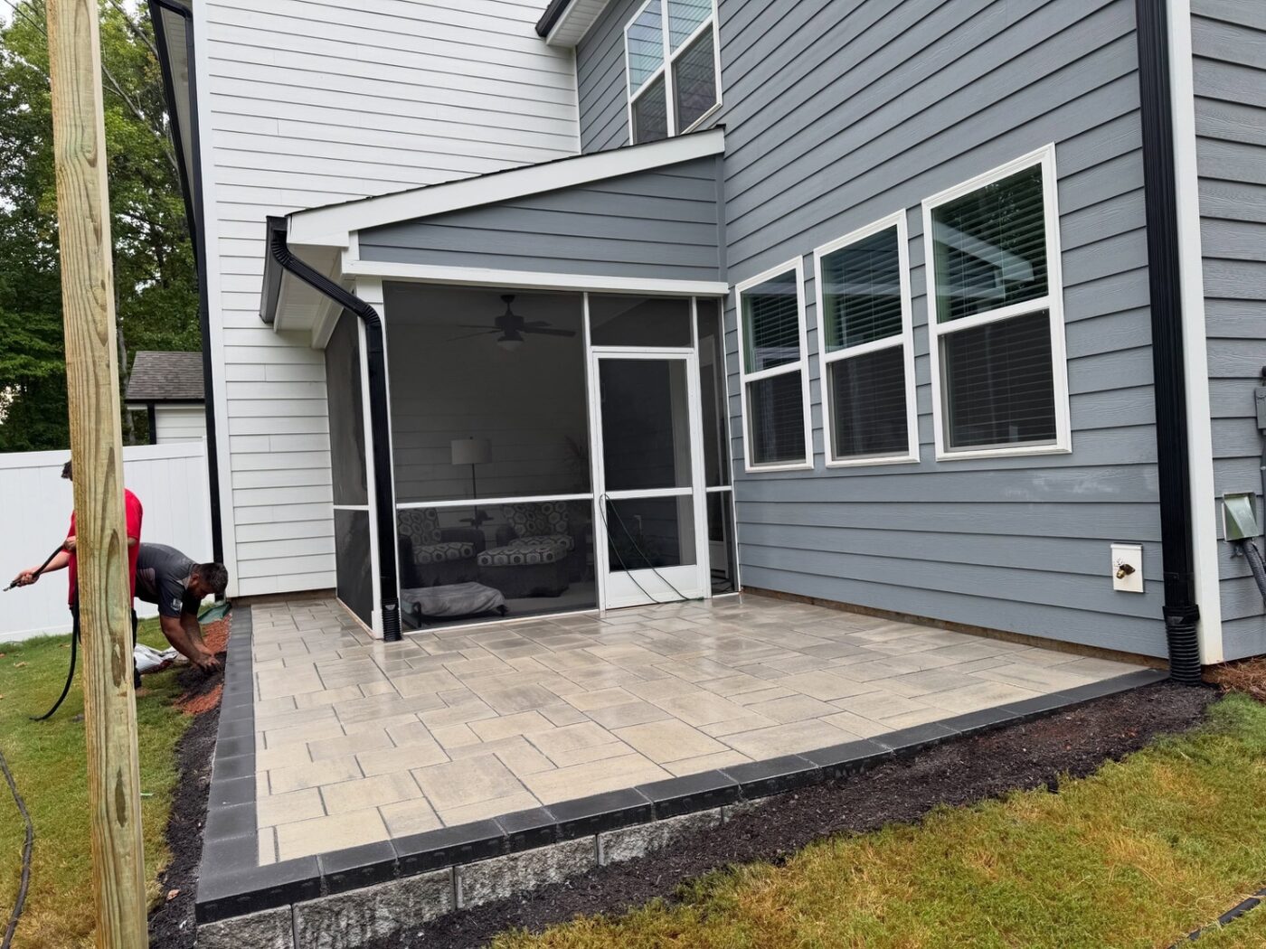 Screened Porch Patio project by Andrew's Landscaping in the Charlotte NC area
