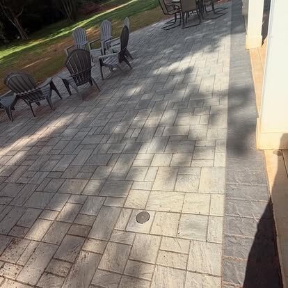 Stamped Concrete Patio project by Andrew's Landscaping in the Charlotte NC area