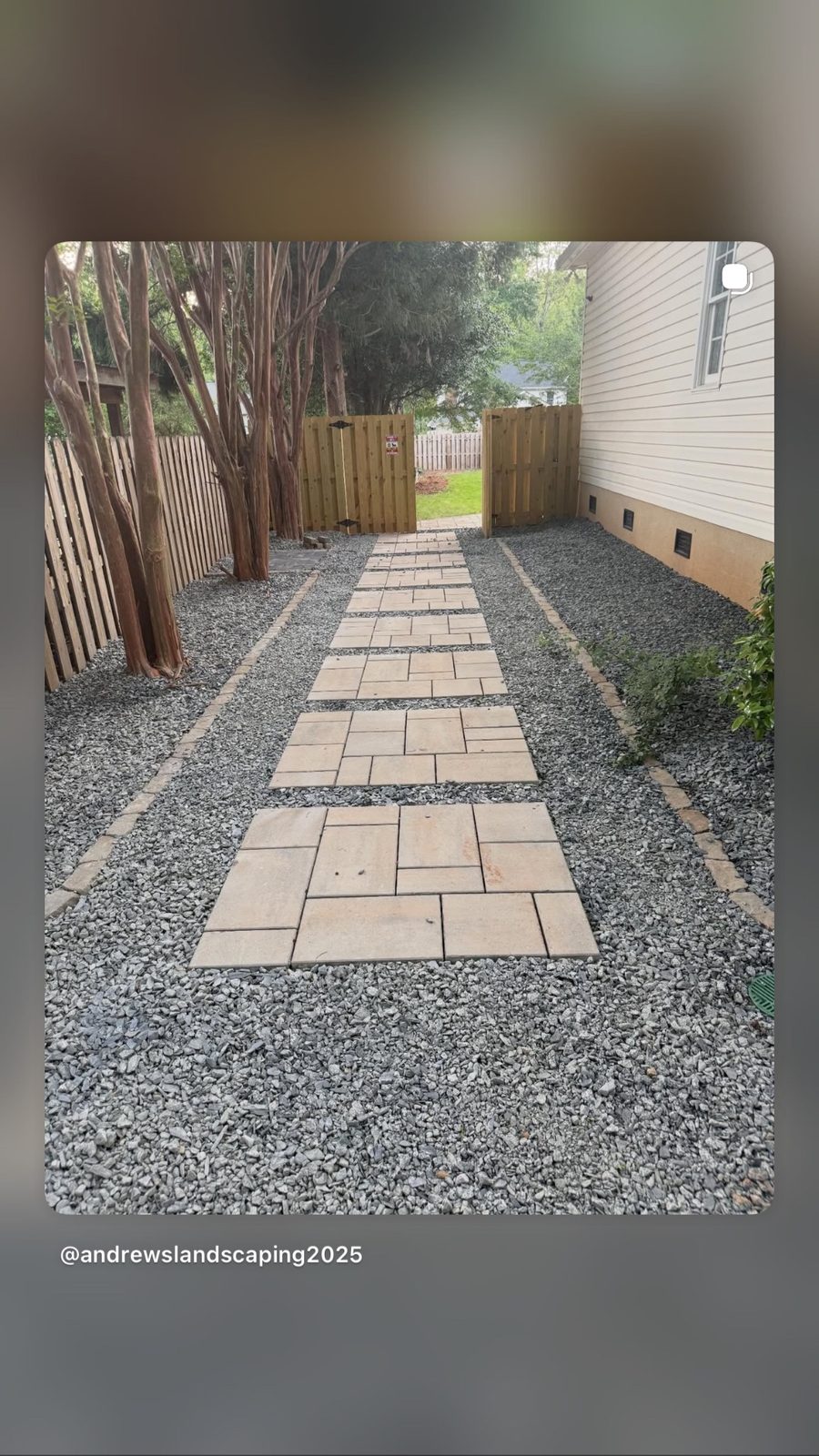Paver Walkway Gravel Side Yard — project by Andrew's Landscaping
