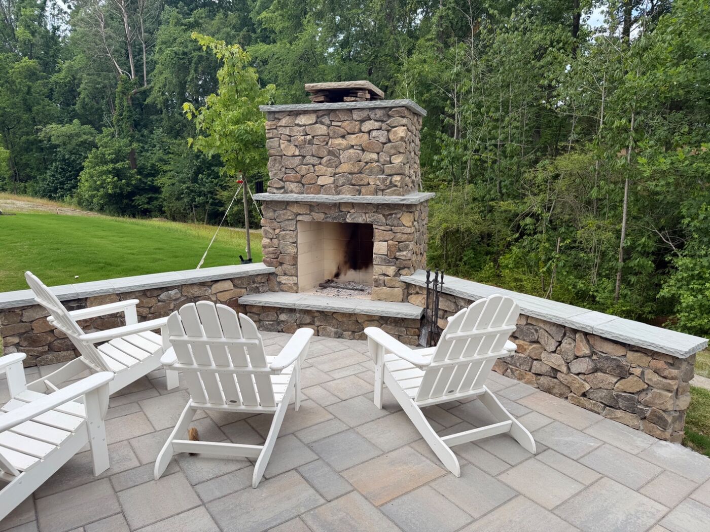 Fire Pits & Fireplaces by Andrew's Landscaping in the Charlotte NC area