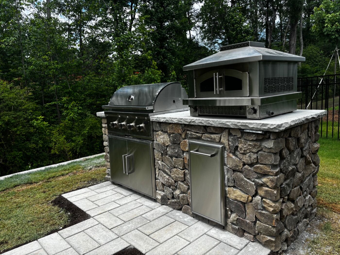 Outdoor Kitchens installed by Andrew's Landscaping in the Lake Norman area